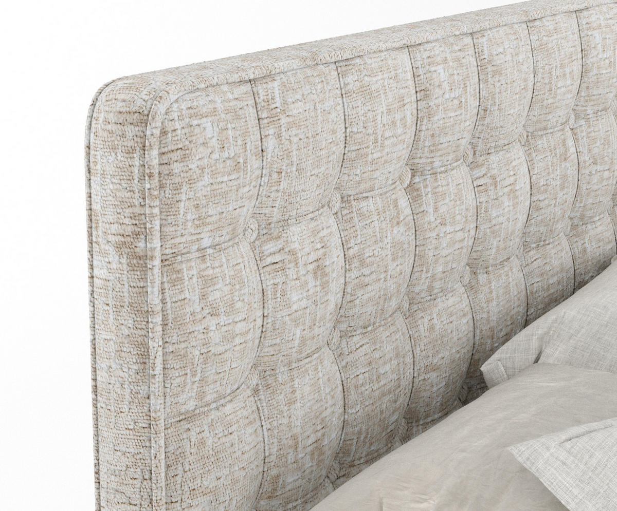 BOXSPRINGBETT Velouria Beige 160/200 cm - Beige/Schwarz, Holz/Holzwerkstoff (160/200cm) - Maison de Reve