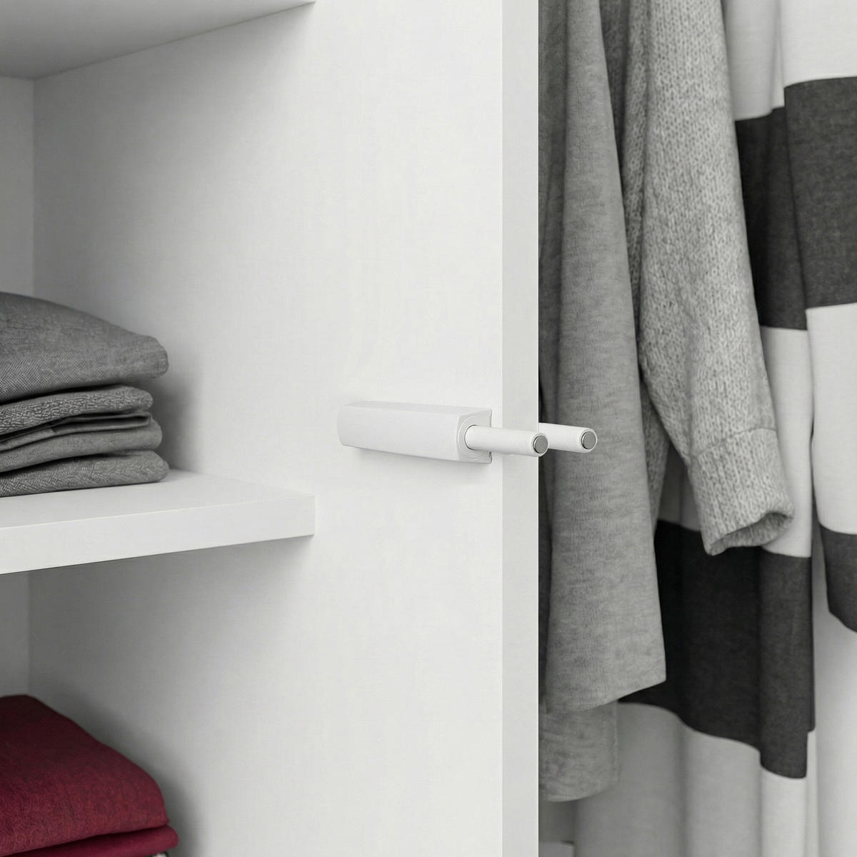 DREHTÜRENSCHRANK Look mit 2 Türen, 90 cm, Weiß - Weiß, Holzwerkstoff (90/180/50cm) - Beautysofa