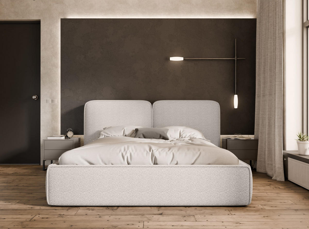 POLSTERBETT Lauga 180x200 cm, Cremeweiß - Creme, Textil (180/200cm) - Fedve