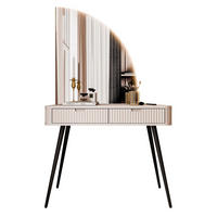 SCHMINKTISCH ZAIRA-QS mit LED Spiegel Rechte Kaschmir - Kaschmir, Holzwerkstoff (103/80/49cm) - Lookway