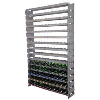 WEINREGAL VINOTECA FLEX PRO HxBxT 205x123x28cm 180 Flaschen auf 15 Ebenen Grau - Grau, Holz (123/205/28cm) - PROREGAL
