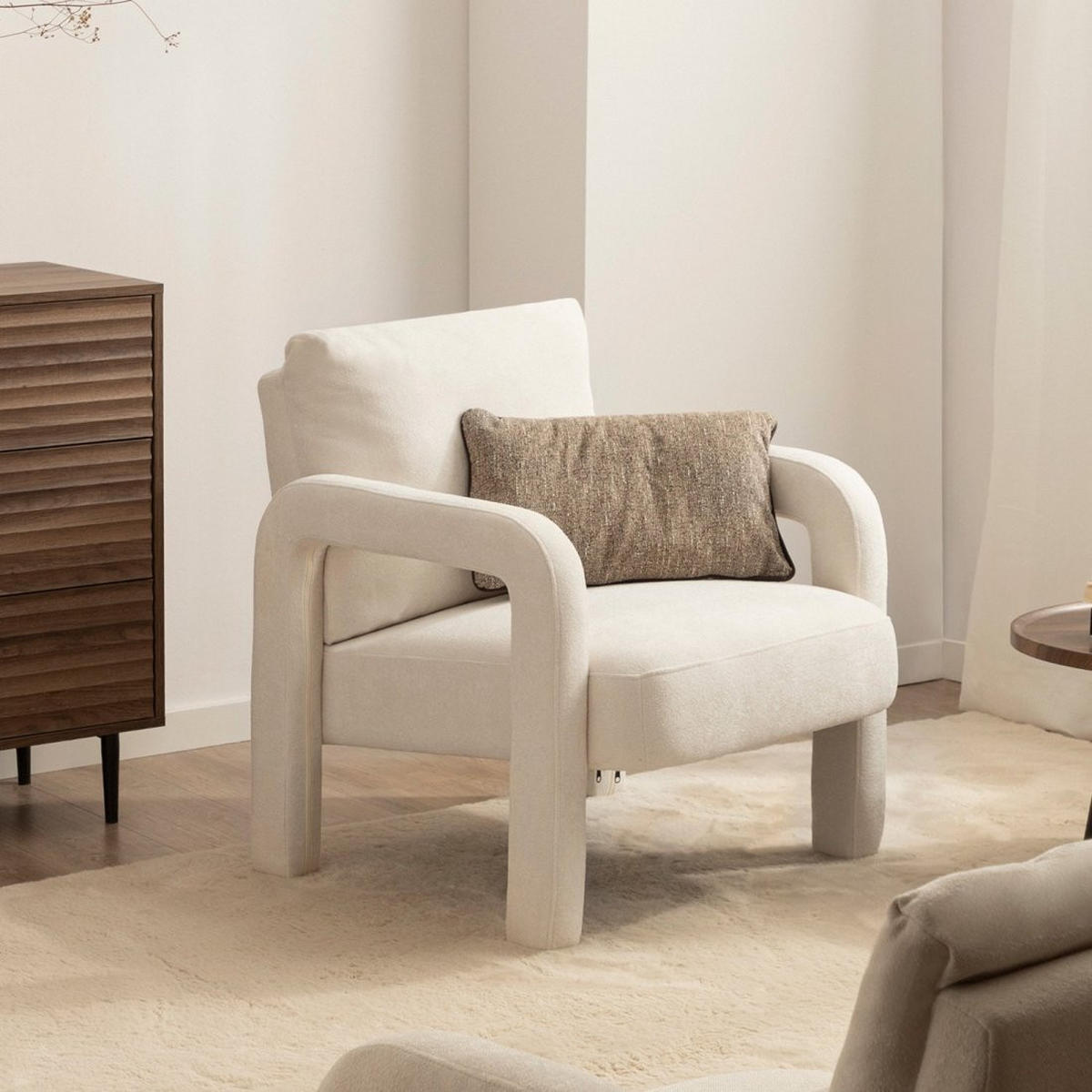LESESESSEL Runa Beige 72 cm x 81 cm - Beige, Textil (72/81/79cm) - Klast Home