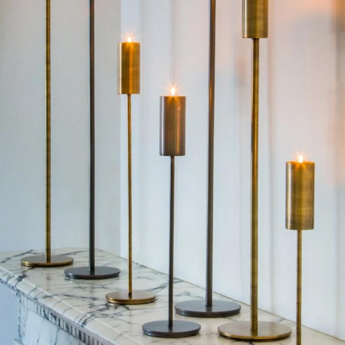 KERZENHALTER BAYA Ø10x40 cm, Metall, Schwarz - Schwarz, Metall (10/40/10cm) - Light & Living