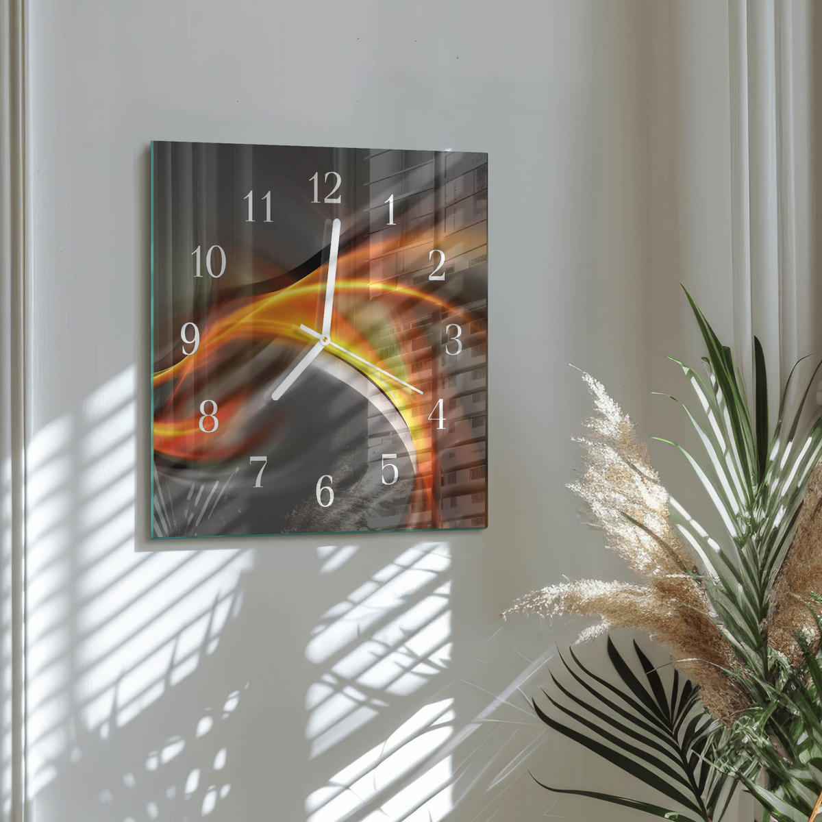 WANDUHR 30x30 cm - Abstraktion - Multicolor, Glas (30/30/0.4cm) - TULUP