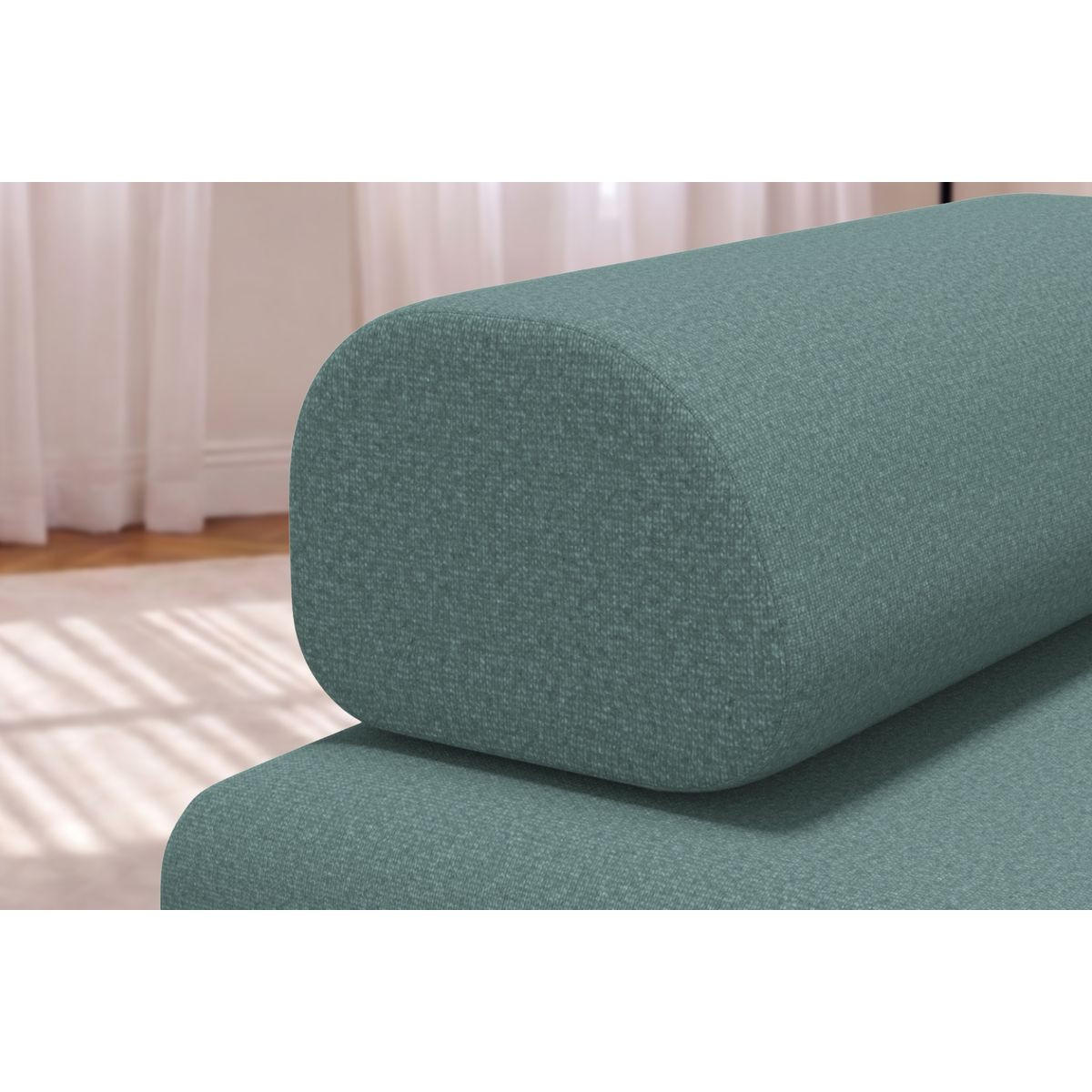 2-3-SITZER-SCHLAFSOFA aus glattem, grünem Stoff - Grün, Textil (95/70.5/190cm) - Kimo