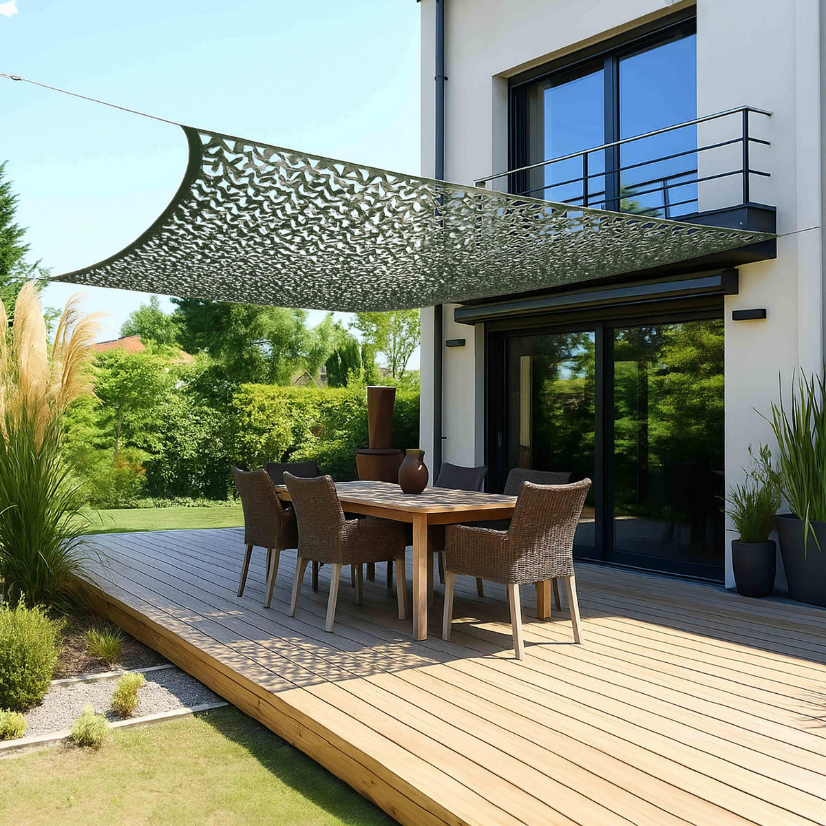 SONNENSEGEL REVERSIBLE 3 x 4m, Groen - Grün, Textil (400/300cm) - Oviala