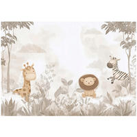 FOTOTAPETE Dschungel Tiere Beige 400x280 cm - Multicolor, Papier (400/280cm) - Wallarena