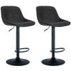 BARHOCKER 2er Set Stoff schwarz - Schwarz, Textil/Metall (43/79/49cm) - CLP