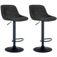 BARHOCKER 2er Set Stoff schwarz - Schwarz, Textil/Metall (43/79/49cm) - CLP
