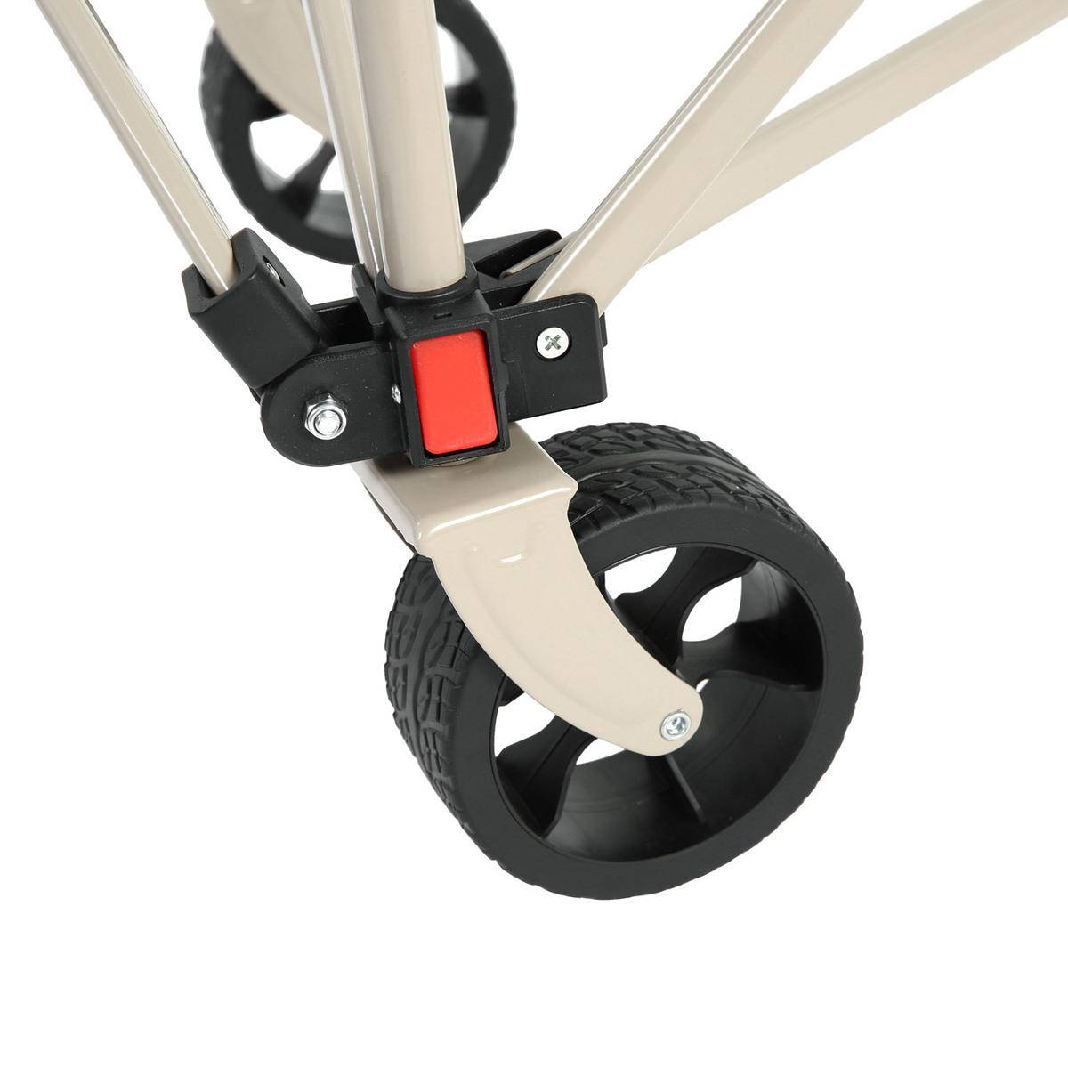 GARTENWAGEN 80L Beige & Stahl – Moderner Outdoor-Transportwagen mit All-Terrain-Rädern & Teleskopgriff - Bernsteinfarben, Metall (77/45/48cm) - Urban Meuble