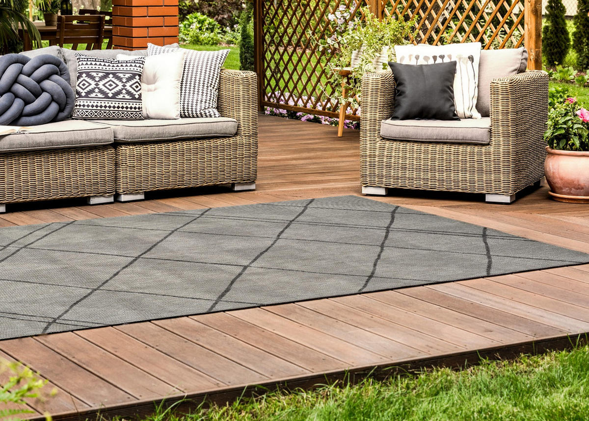 OUTDOOR-TEPPICH Terrace Hellgrau/Beige 200x290 cm - Multicolor, Textil (200/290cm) - Vercai Rugs