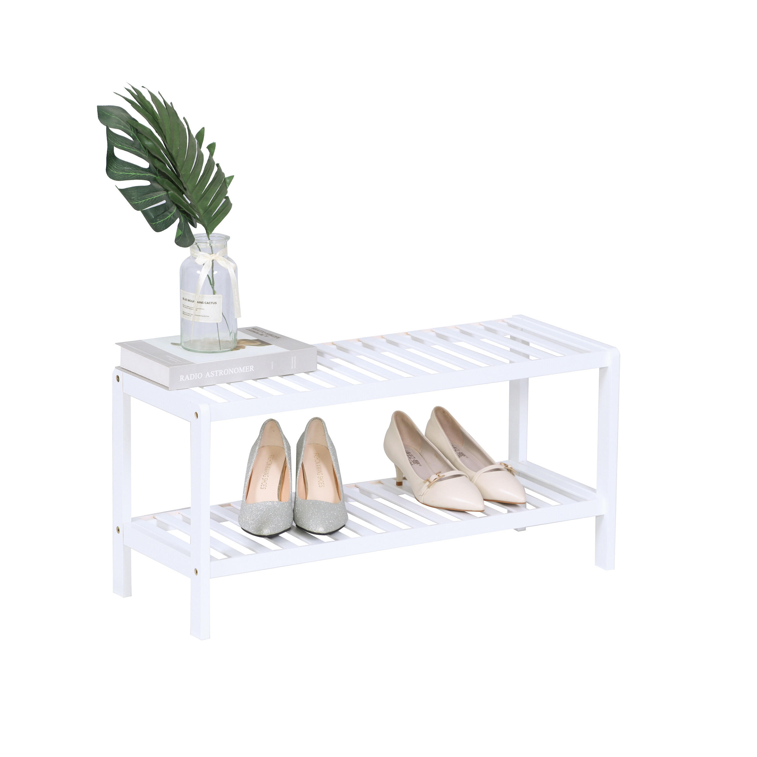 SCHUHREGAL - Weiß, Holz/Holzwerkstoff (70/33.5/24.5cm) - Relaxdays