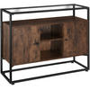 SIDEBOARD Oldham,100 x 38 x 80,5 cm,Industrial Holz dunkel, rustikal - Rostfarben, Holzwerkstoff (38/80.5/100cm) - tectake