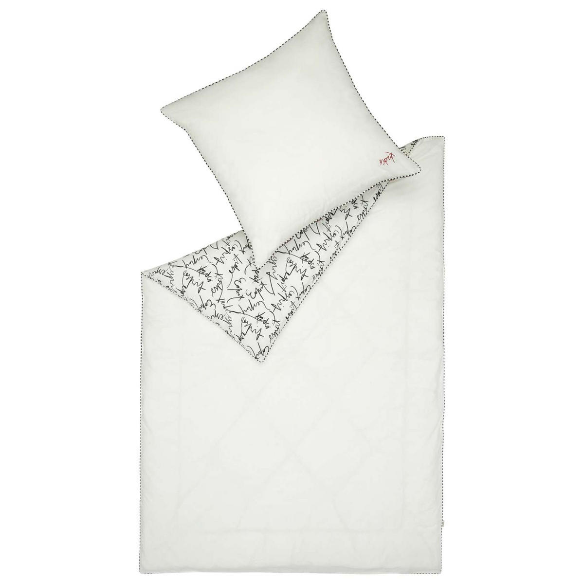 GANZJAHRESBETTWÄSCHE HERITAGELOGO - Weiß, Textil (155/220cm) - Esprit