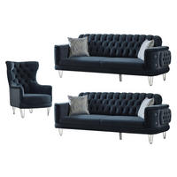 SITZGARNITUR Carlo Anthrazit Stellvariante:3+2+1 - Anthrazit, Holz (230/85/95cm) - Villa Möbel