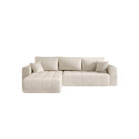 ECKSOFA mit schlaffunktion und bettkasten MILO, stoff MONOLITH, Ecru, Links - Ecru, Holz (280/190cm) - Kaiser Möbel