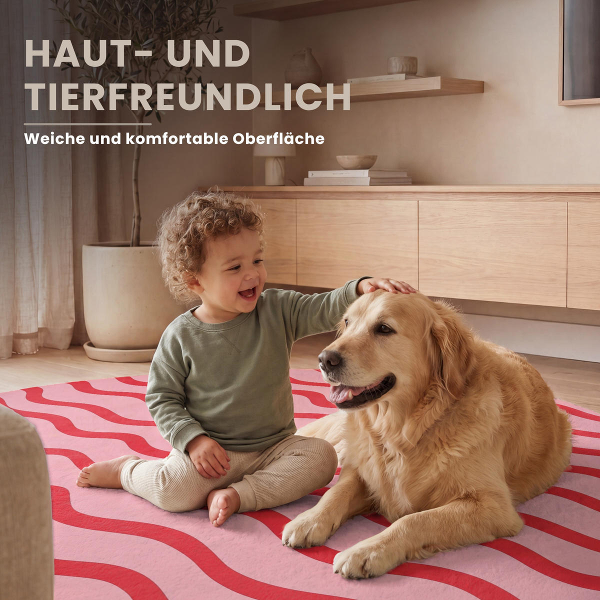 TEPPICH - Verspielt - Muster - Rot - 150x150 cm - Rot, Kunststoff/Textil (150/0.4cm) - OnlyWow