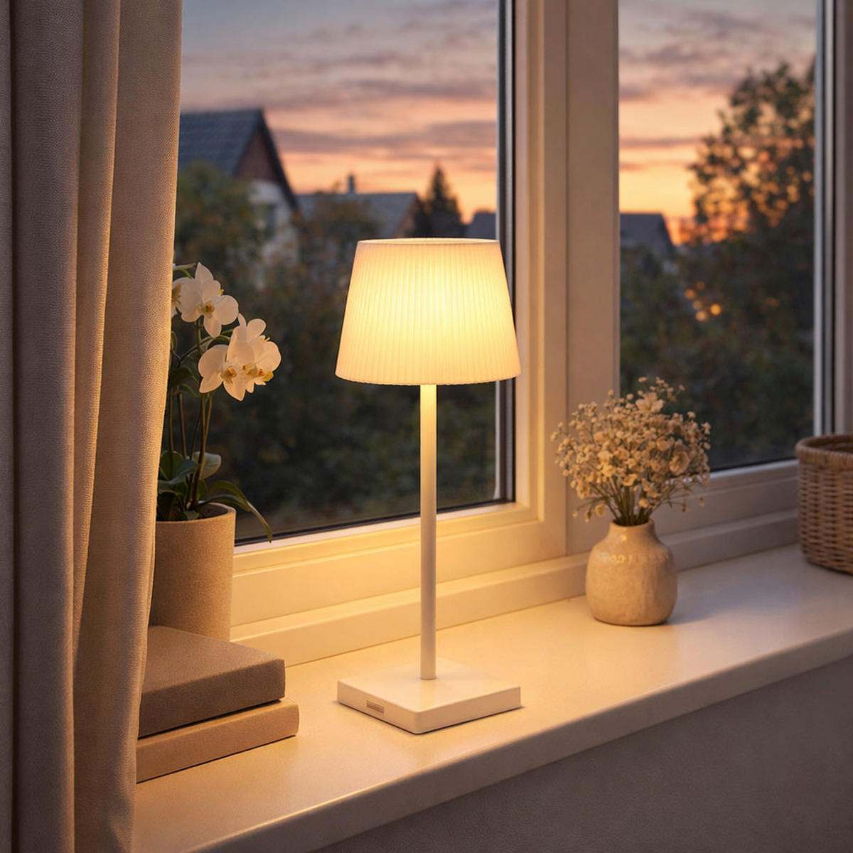 LED TISCHLEUCHTE Weiß 2er Set - Weiß, Metall (13/13/38cm) - Globo Lighting