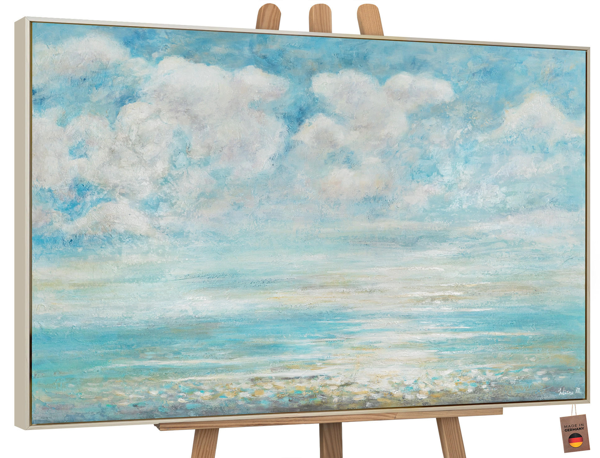 GEMÄLDE Abkühlung Schattenfugenrahmen Beige 120x80 cm - Beige, Holz (120/80cm) - YS-art gallery
