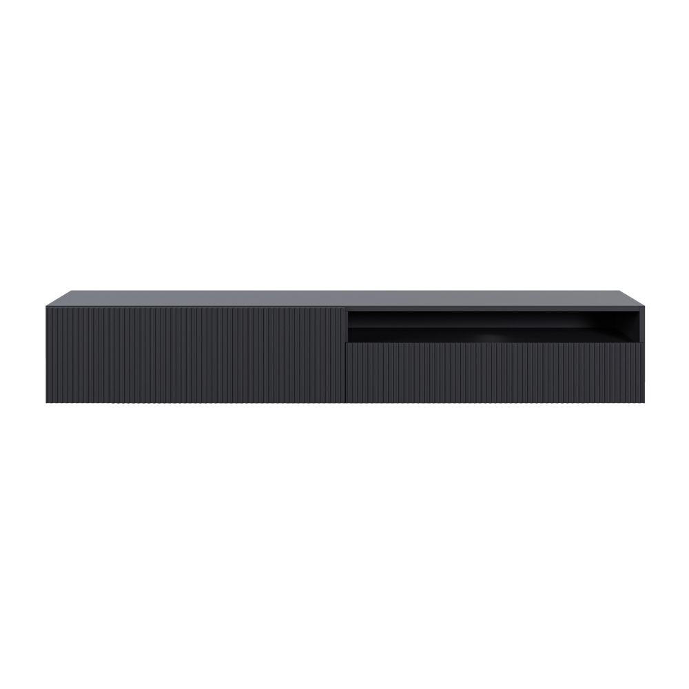 TV-HÄNGEBOARD Veldio Schwarz mit offenem Fach 175 cm - Schwarz, Holzwerkstoff (175/28.5/31.6cm) - Selsey