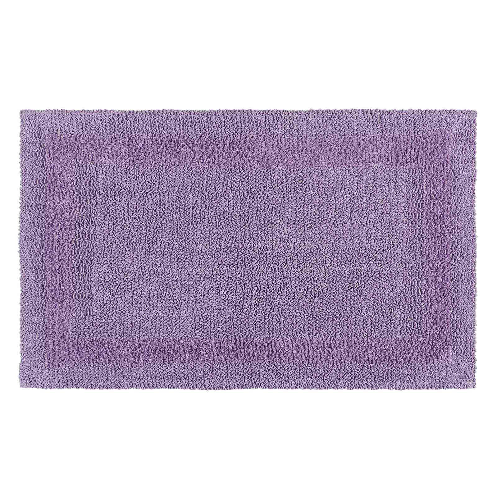 BADEMATTE 70/120 cm, 100% Baumwolle, wendbar - Flieder, Textil (70/120cm) - Homescapes