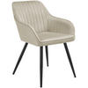 ESSZIMMERSTUHL 1er Set Marilyn 58 x 62 x 82 cm creme/schwarz - Creme/Schwarz, Metall (58/82/62cm) - tectake