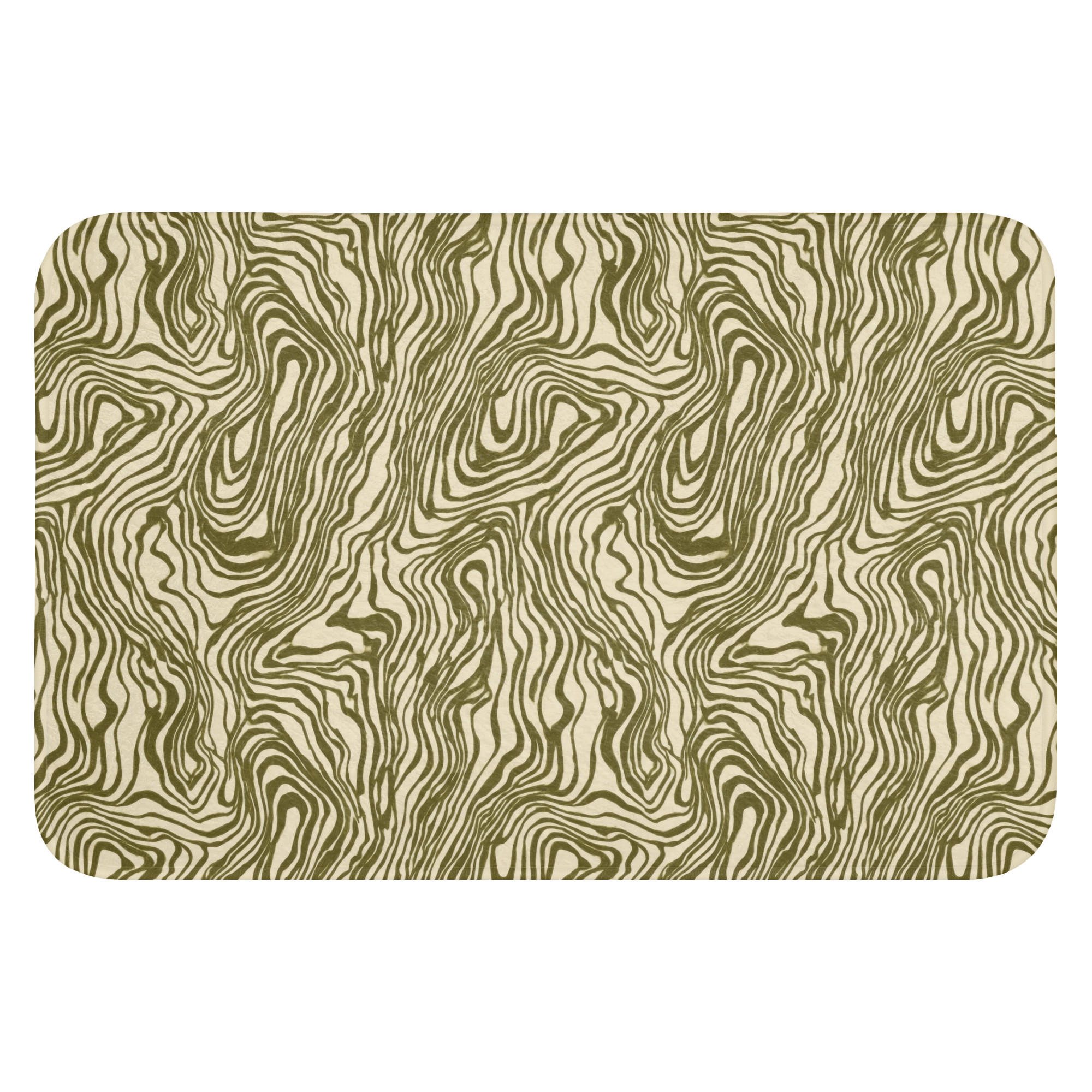 BADEMATTE Abstrakt - Marmor - Grün Rutschfest 60x40 cm - Dunkelgrün, Kunststoff/Textil (60/40cm) - OnlyWow
