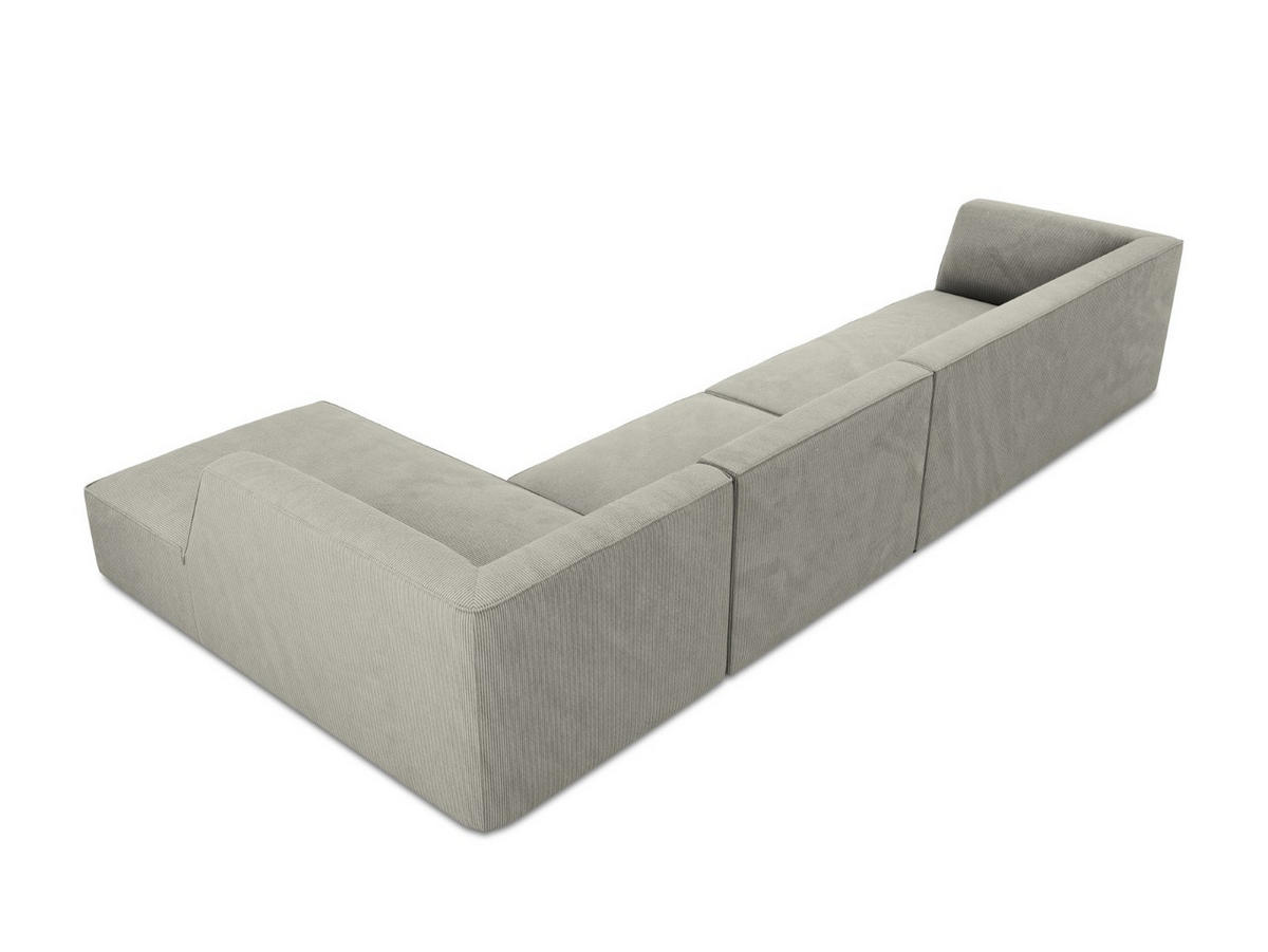ECKSOFA rechts Ruby aus Cord hellgrau 5 Sitzplätze - Hellgrau, Textil (180/366cm) - Micadoni