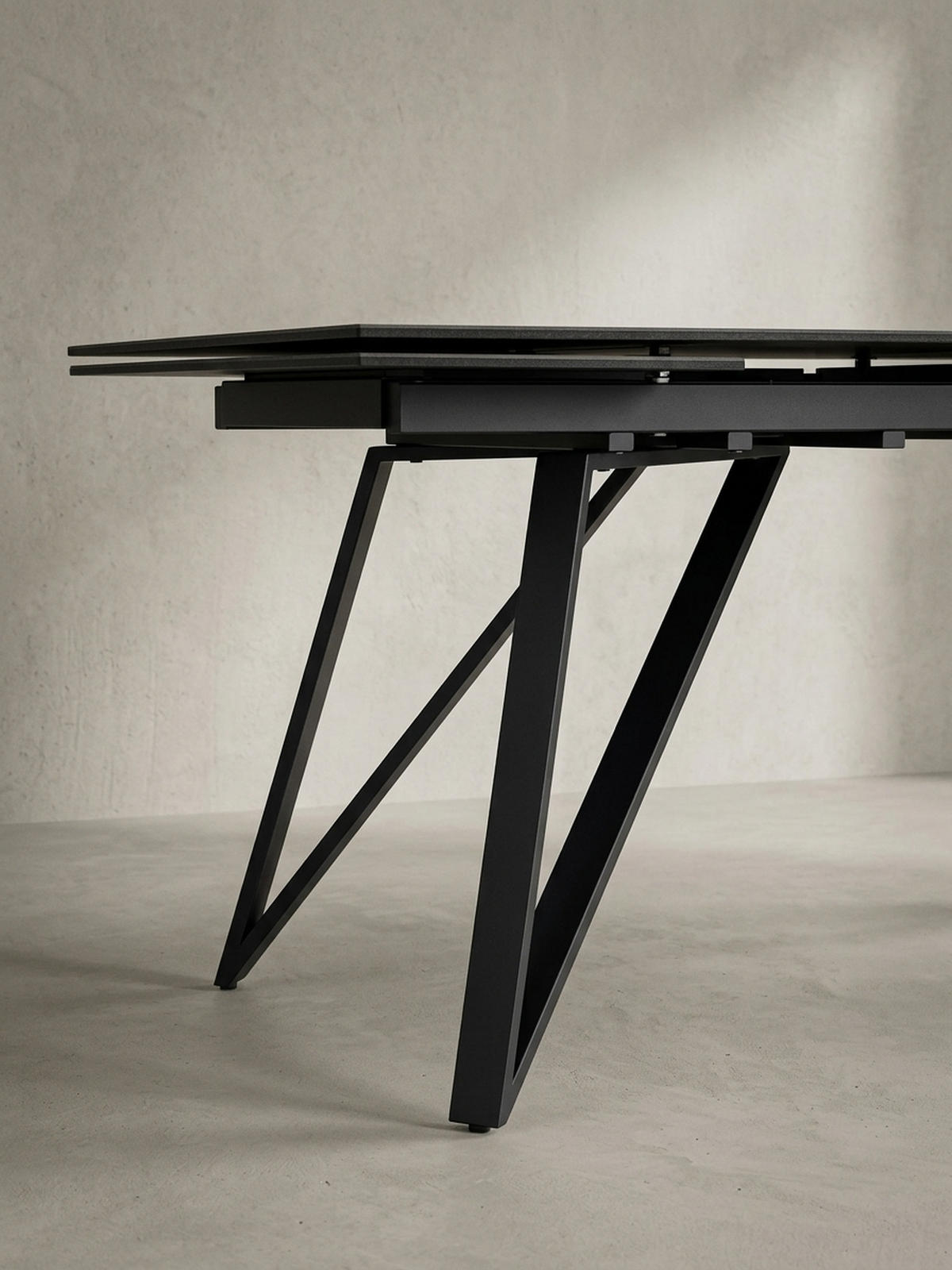 ESSTISCH Ausziehbar Keramik Glas Marmoroptik Rechteckig Groß, Schwarz 180x95x76 cm - Schwarz, Keramik/Metall (95/180/76cm) - KADIMA DESIGN