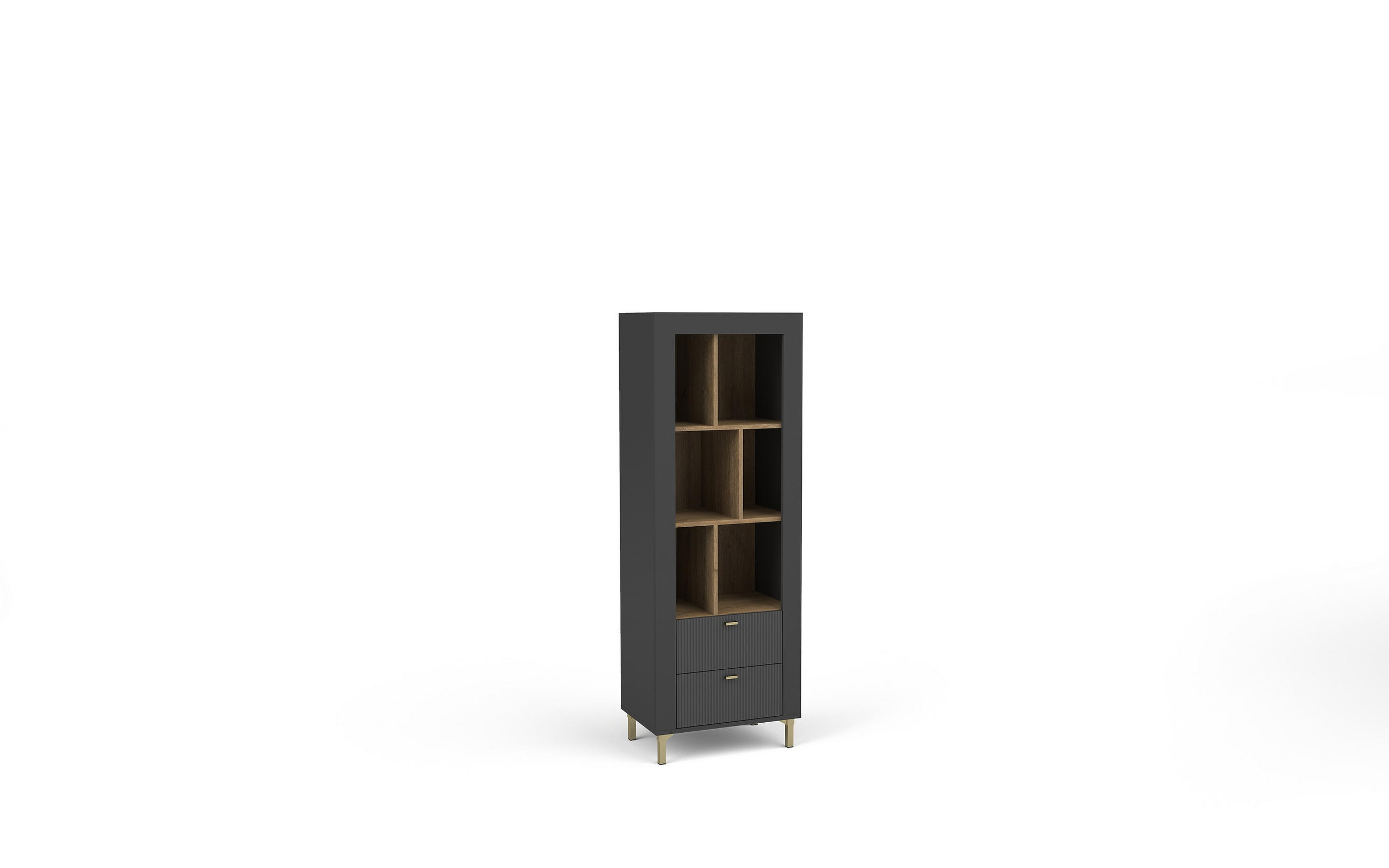 BÜCHERREGAL ZELOS 60/168,6/40 cm Wohnzimmerregal Hochschrank Regal Schwarz - Schwarz, Holzwerkstoff (60/168.6/40cm) - MASSENO