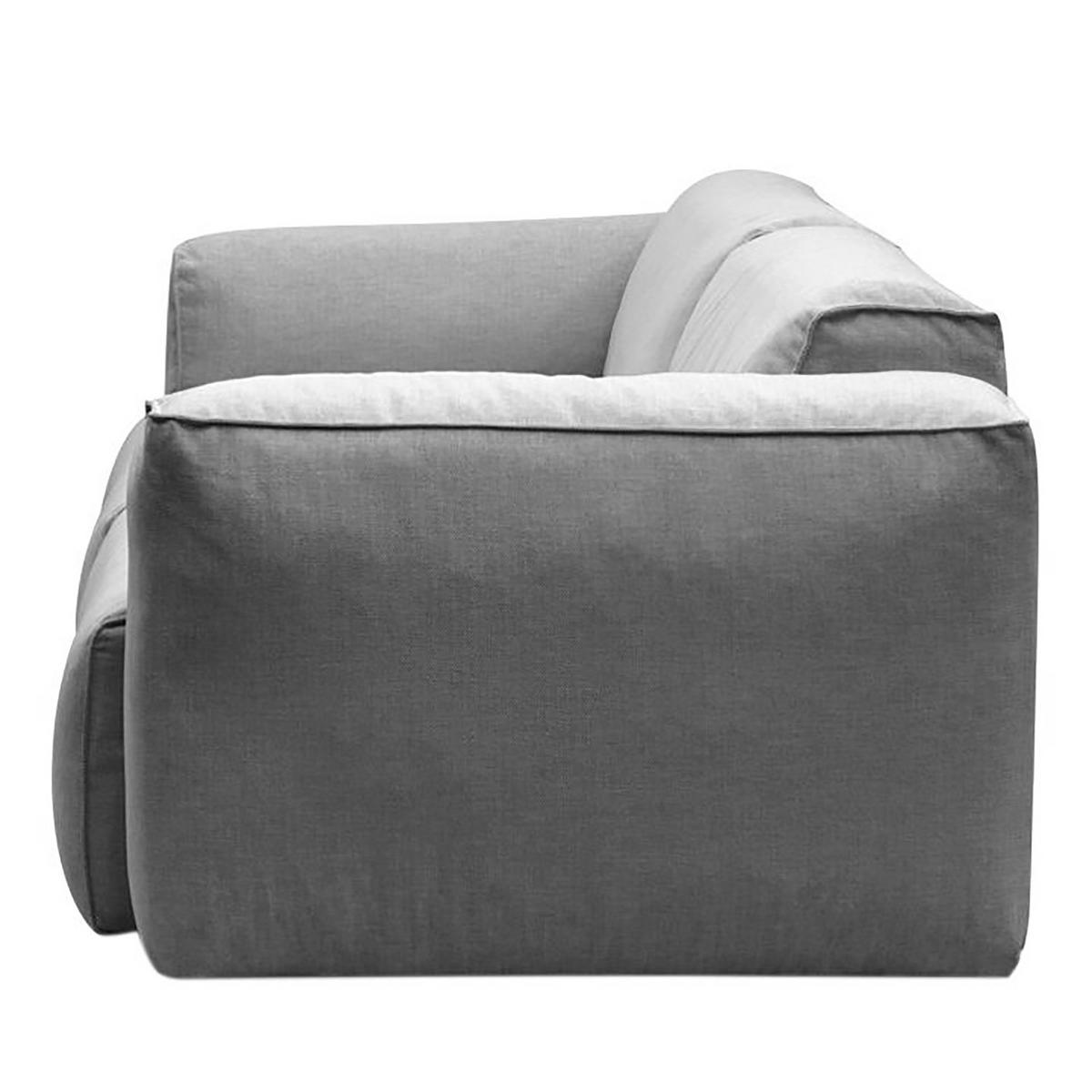 3-SITZER SOFA - Schwarz/Hellblau, Kunststoff/Textil (251/71/102cm) - home24
