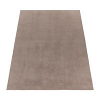 TEPPICH Kurzflor waschbar Unifarben Wohnzimmer schmutzabweisend Taupe Rechteckig 140x200 - Taupe, Textil (140/200cm) - KADIMA DESIGN
