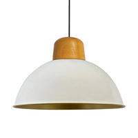 PENDELLEUCHTE Lipeo Vintage 40/23 - Goldfarben/Weiß, Holz/Metall (23/40/40cm) - Bamyum