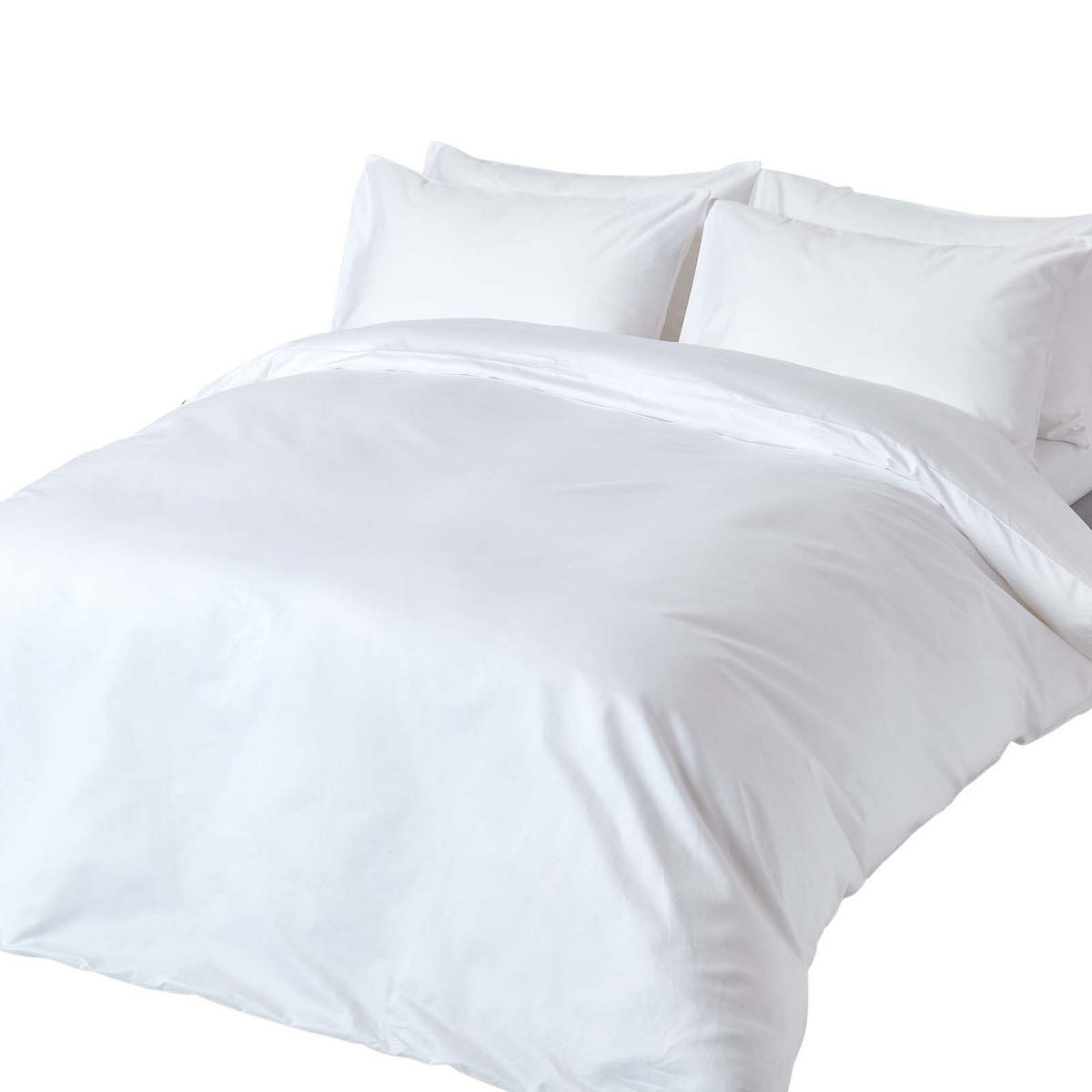 BETTWÄSCHE Premium, Ägyptische Baumwolle, Fadendichte 1000 - Weiß, Textil (230/220cm) - Homescapes