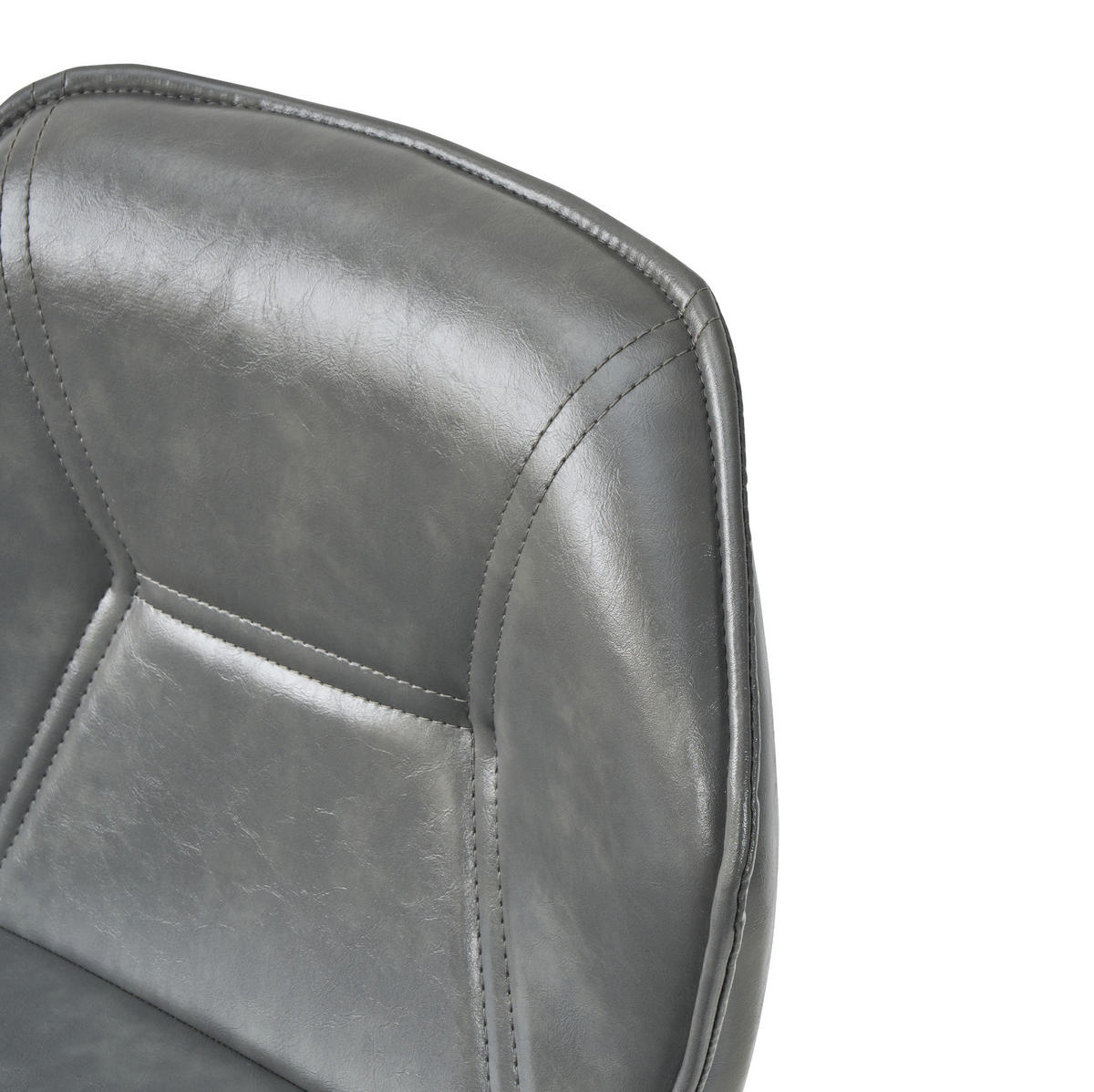 BARHOCKER 2er-Set mit Rückenlehne Kunstleder Grau - Grau, Metall (47/91.5/48.5cm) - Meubliv
