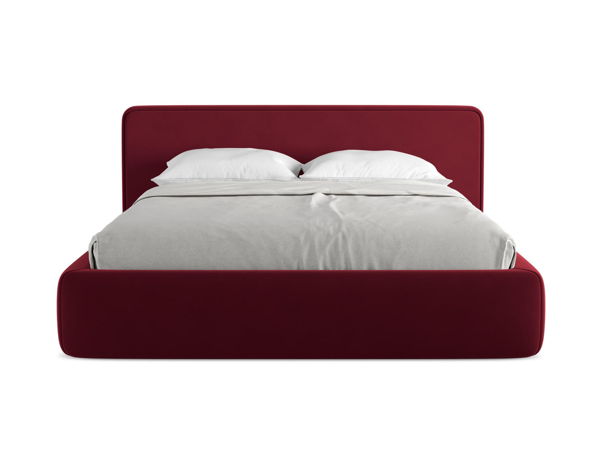 POLSTERBETT mit Bettkasten und Lattenrost 200x225 Rot - Bordeaux/Rot, Kunststoff/Textil (160/200cm) - Makamii