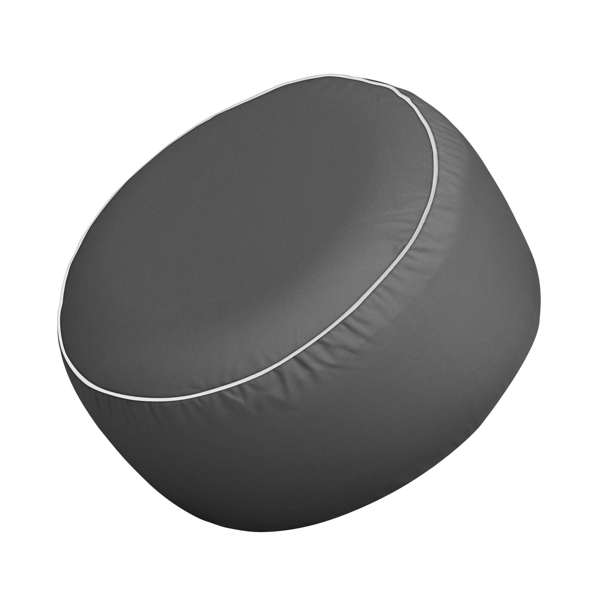 SITZPOUF ( Anthrazit ) - Indoor/Outdoor Sitzkissen Ø54 cm x 26 cm - wasserabweisender ( Lotusblüteneffekt ) Bezug, aufblasbares Innenkissen - Anthrazit, Textil (54/26/54cm) - Arsvita