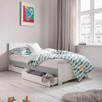 STAURAUMBETT Danny Weiß ca. 90 / 200 cm MDF - Grau, Holzwerkstoff - Bessagi Kids