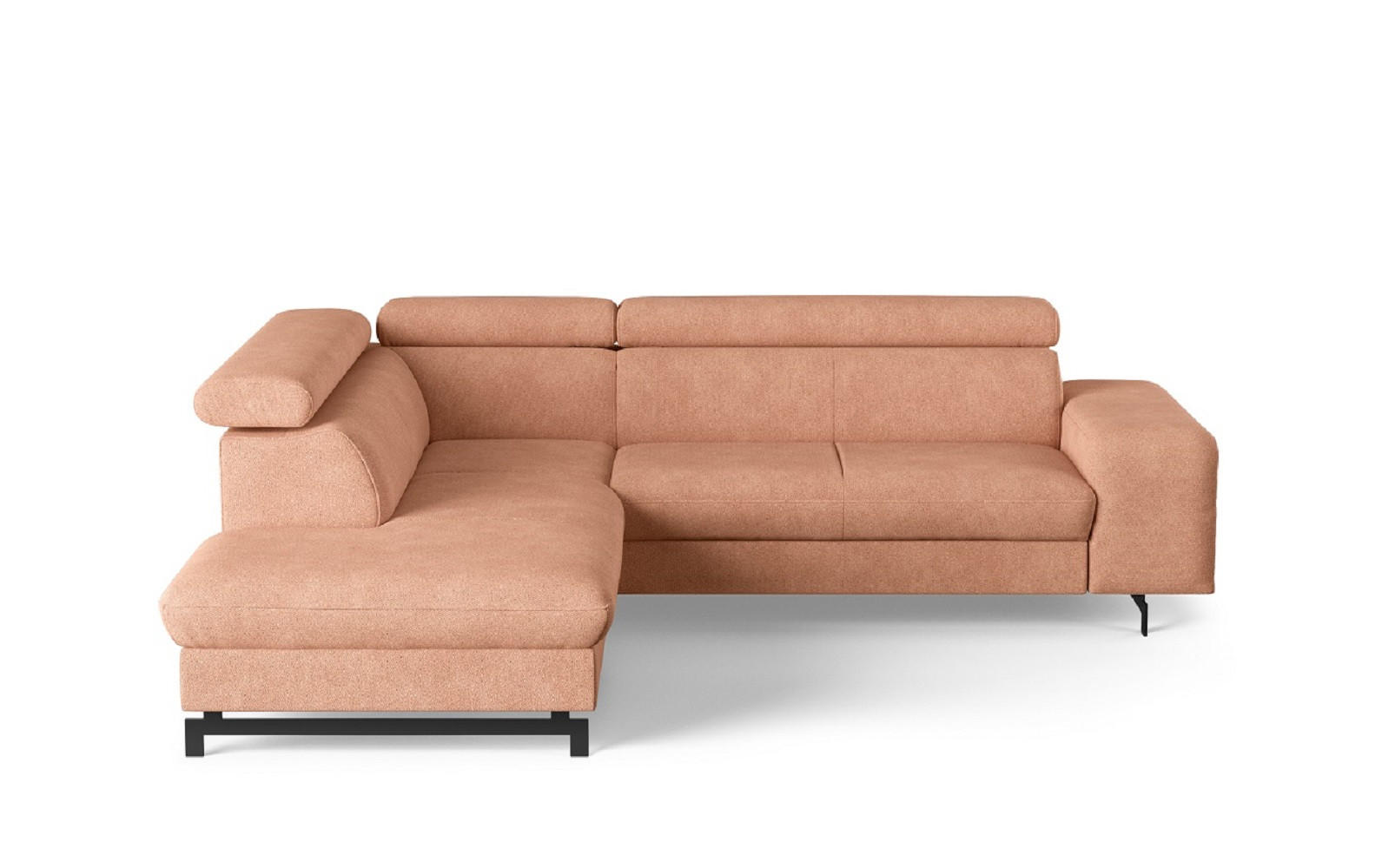 ECKSOFA mit Schlaffunktion und Bettkasten - Schwarz/Kupferfarben, Kunststoff/Textil (262/215cm) - Cotta