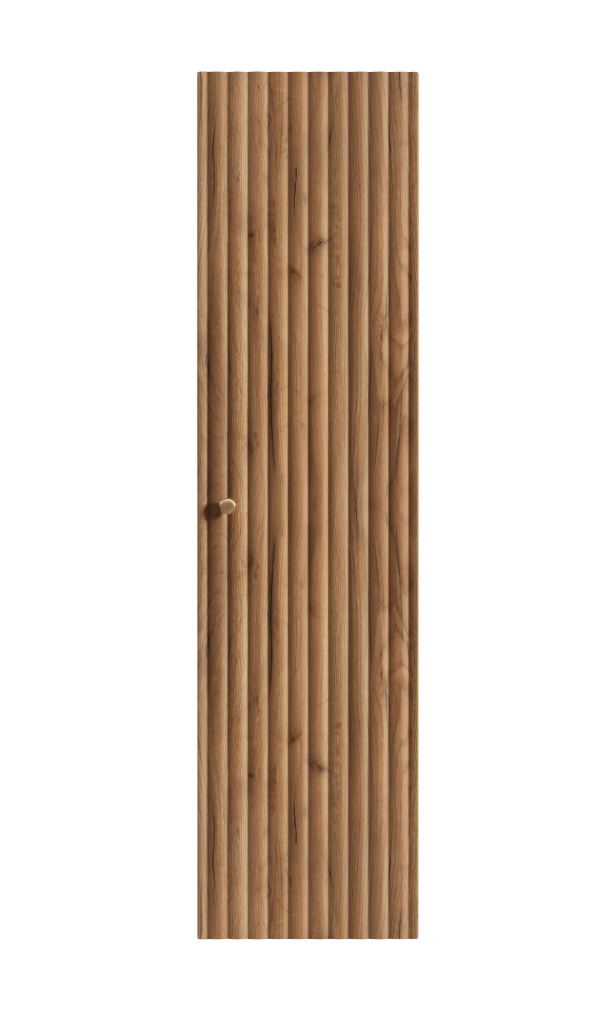 BADEZIMMER-HOCHSCHRANK: Craft Eiche Gold / Griffe Silber, 35 x 27 x 136 cm - Eichefarben/Silberfarben, Holzwerkstoff (35/136/27cm) - 3XE LIVING