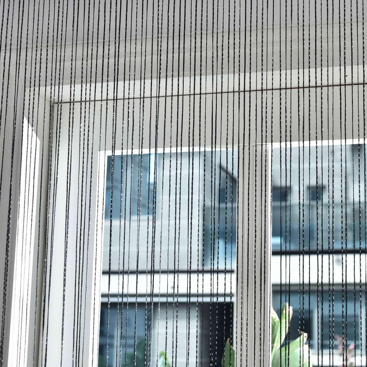 FADENGARDINE Shanghai HxB 230x100 cm Schwarz Lurex - Schwarz, Textil (100/230cm) - Gardinenbox