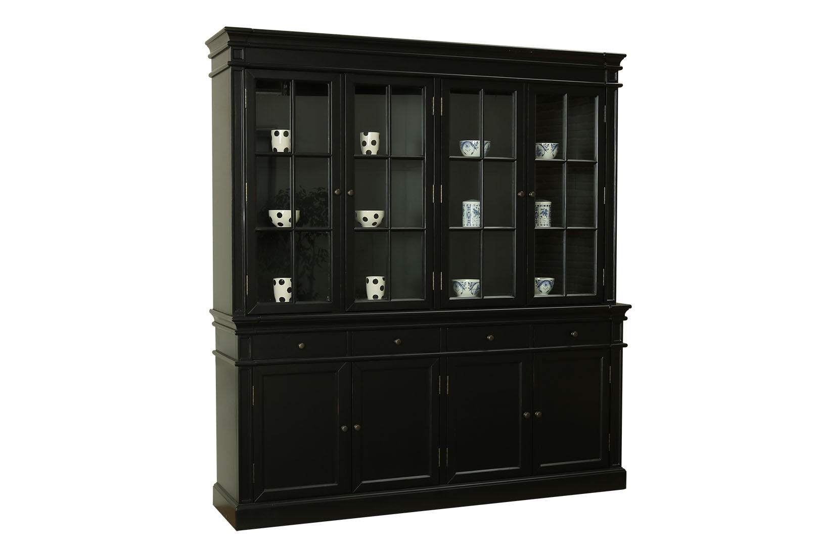 BUFFET schwarz - Schwarz, Holzwerkstoff (186/200/45cm) - ebuy24