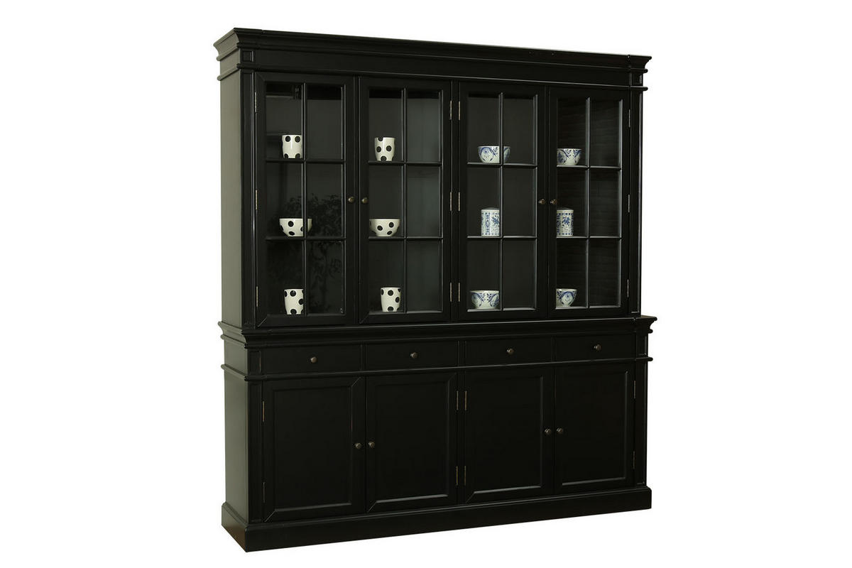 BUFFET schwarz - Schwarz, Holzwerkstoff (186/200/45cm) - ebuy24