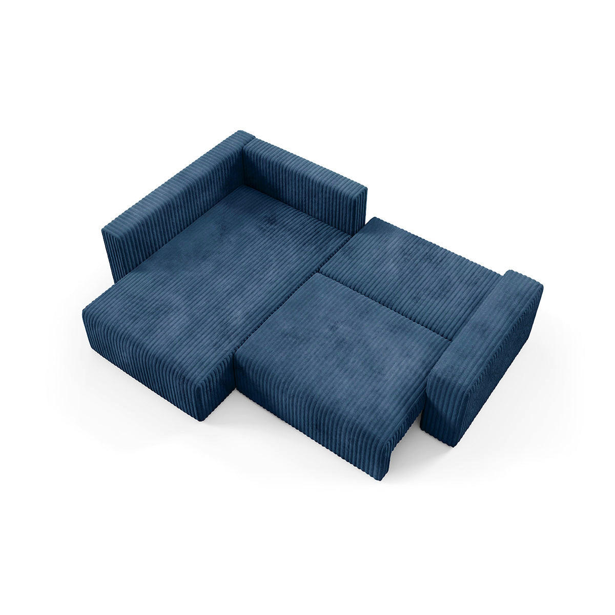 ECKSOFA Angela 4 Sitzplätze Marineblau - Blau, Holz (245/182cm) - Petits-meubles