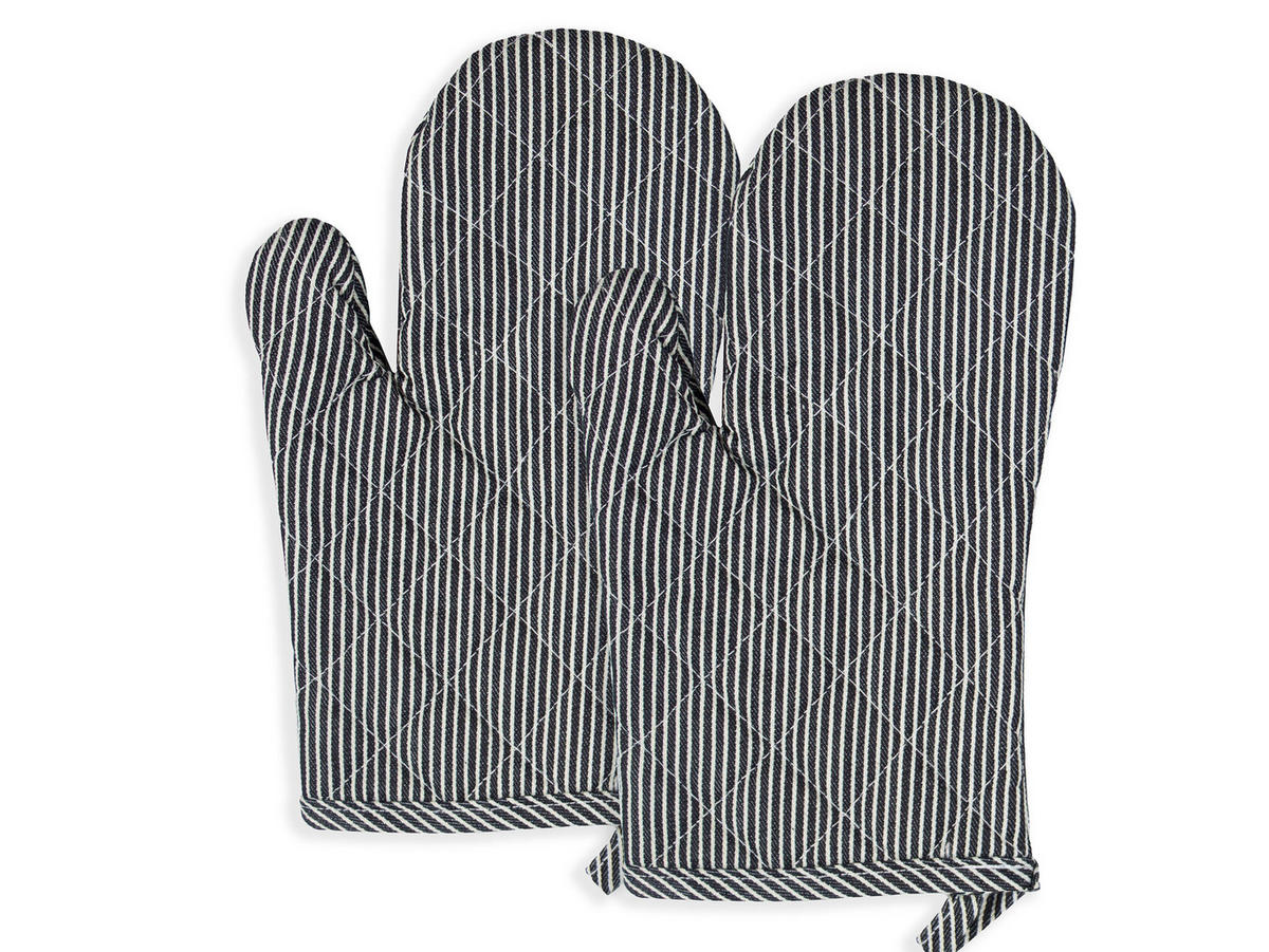 OFENHANDSCHUHE, 18x28 cm, 100% Baumwolle, Grau - Schwarz, Textil (18/28cm) - Zollner