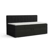 BOXBETT MATI BIS 90/200 Schwarz mit Taschen-Federkernmatratze H4 - Schwarz, Holz/Holzwerkstoff (90/200cm) - Deine Möbel 24