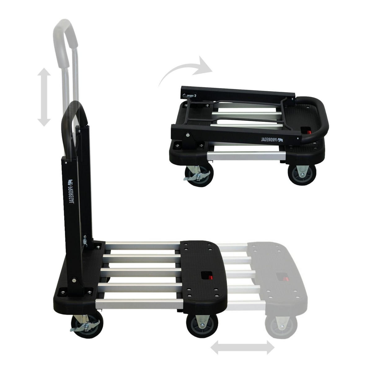 TRANSPORTWAGEN Taurus klappbar 150 97x46x76cm Traglast 150kg - Silberfarben, Metall (76/46/97cm) - PROREGAL