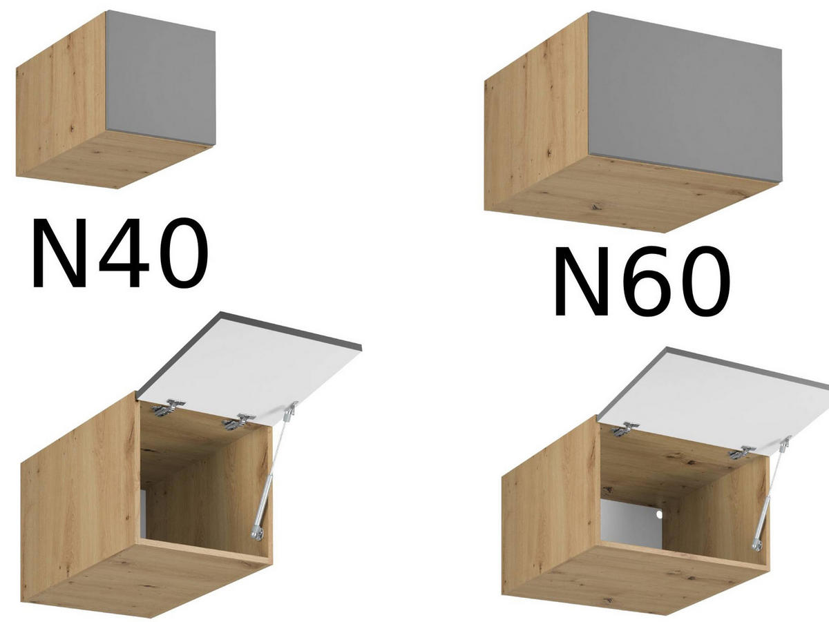 KÜCHENZEILE 400 - Langen KL4-M400 in Beige/Matt - Beige, Holz (400/248/58cm)