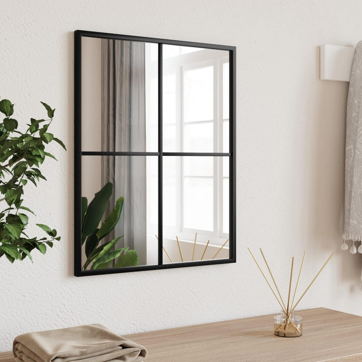 WANDSPIEGEL Schwarz 40x50 cm Rechteckig Eisen - Schwarz, Metall (40/50/50cm) - furnicato