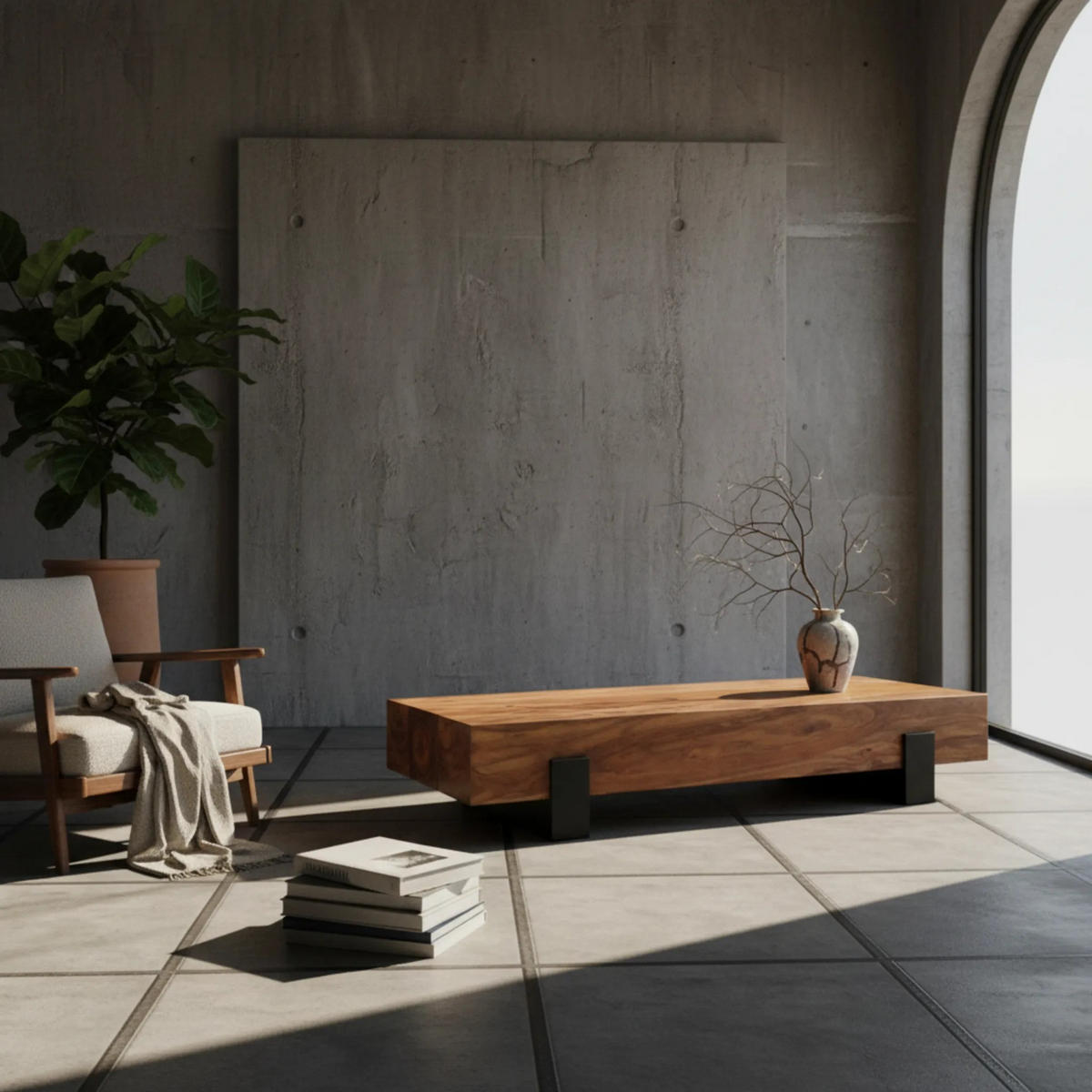 SOFATISCH Massivholz, Handgefertigt, Schutzlackversiegelt, Puristisch Modern, 115x44x22cm - Schwarz/Braun, Holz/Metall (44/115/22cm) - KADIMA DESIGN